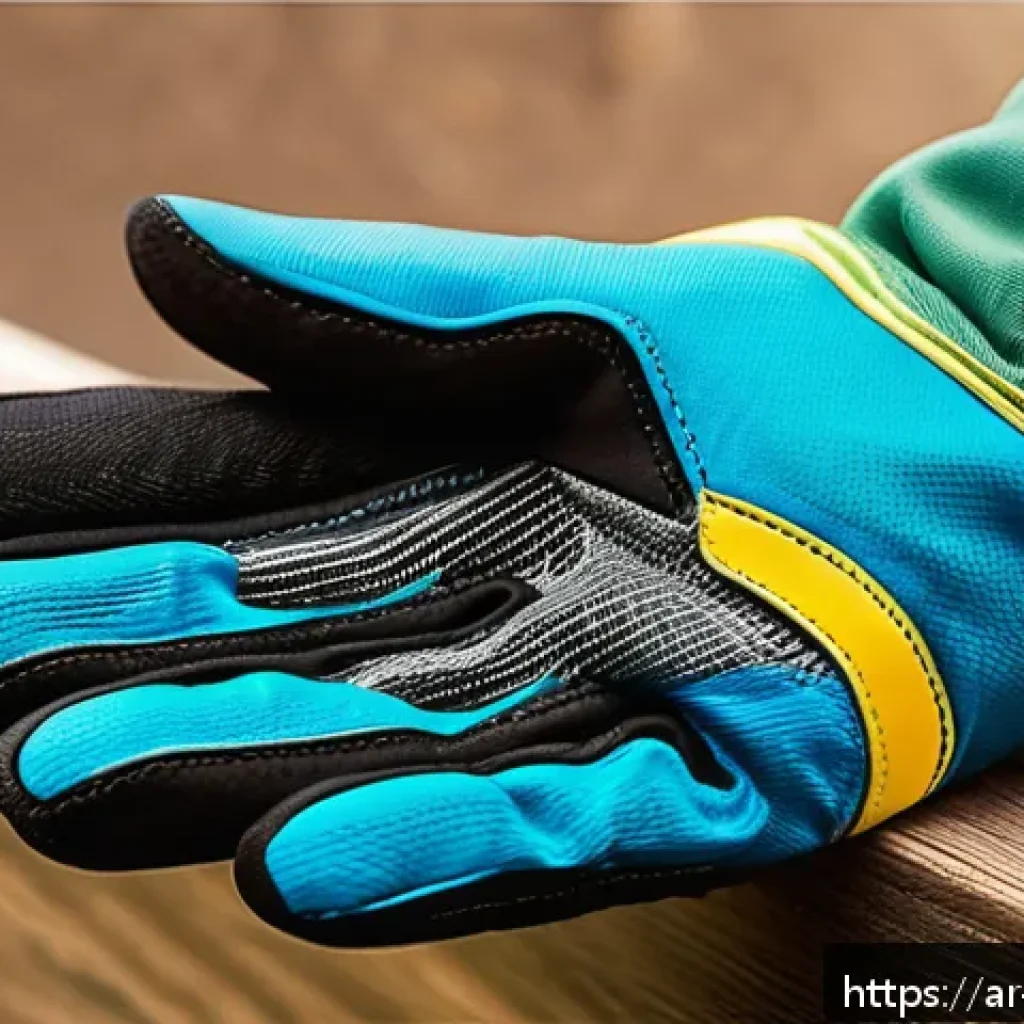 여름철 미끄럼 방지 장갑 - A close-up image of lightweight summer work gloves designed for high ventilation, featuring breathab...