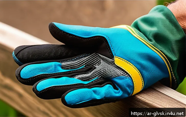 여름철 미끄럼 방지 장갑 - A close-up image of lightweight summer work gloves designed for high ventilation, featuring breathab...