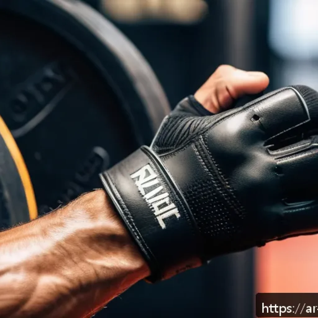 크로스핏 장갑 구매 가이드 - A close-up scene of a male athlete&rsquo;s hands wearing high-quality natural leather CrossFit gloves with...